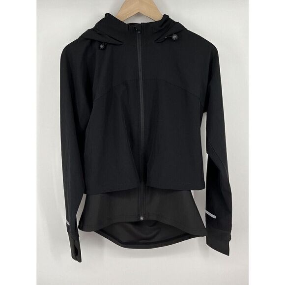 Sweaty Betty Black Fast Track Running Jacket Hood Thumb Holes Lightweight XS - Picture 1 of 5